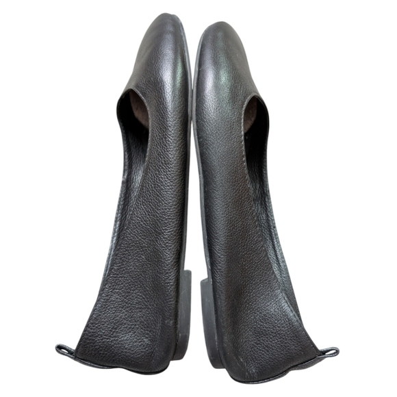 Steve Madden Ballet Flat Slip-on Dainty Women Feminine Round Toe Black Leather - Picture 5 of 8